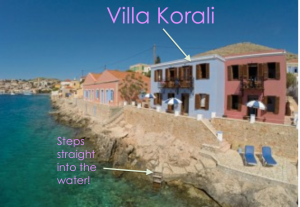 Villa korali on the waterfront